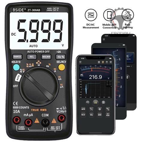 Bside True RMS Digital Multimeter 3-Line Display Manual & Auto Mode 8000 Counts Auto-Ranging DMM VFC Temperature Capacitance AC/DC Voltage Current Battery Tester with Analog Bargraph
