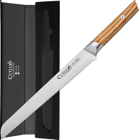 🛒 Flash Sale CUTLUXE Bread Knife – 10" Serrated Kitchen Knife – Olive Wood Handle – Full Tang – Olivery Series