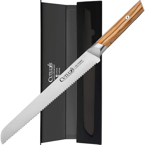 🛒 Flash Sale CUTLUXE Bread Knife – 10" Serrated Kitchen Knife – Olive Wood Handle – Full Tang – Olivery Series