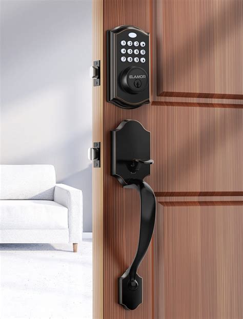 DECORITEN Electronic Keypad Deadbolt Door Lock, Contemporary Keyless Entry Door Locks with Entry Function for Safety, Home & Office Use, Matte Black Finish