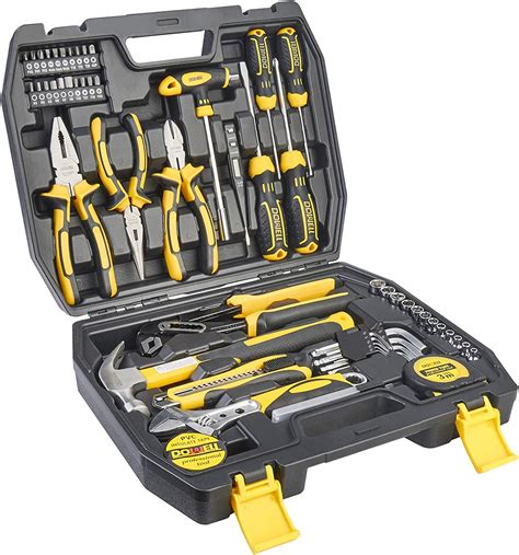DOWELL Tool Set Tool Kit 62PCS Homeowner Tool Set Wrench Pliers Screwdriver Set Repair Tool Kit (62)