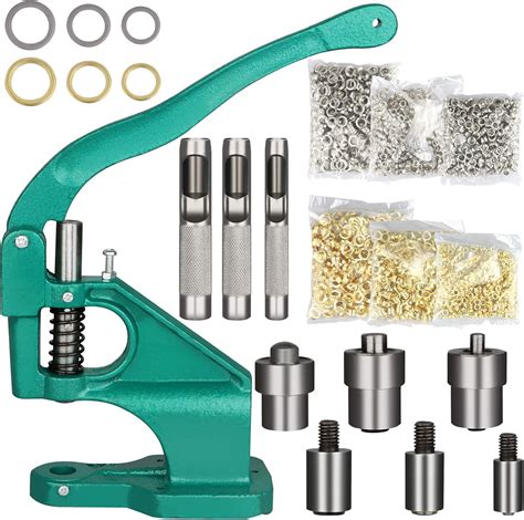 Best Cyber Deals 🔥 Hand-Press-Grommet-Eyelet-Machine with 3 Dies（#0#2#4）Heavy Duty Eyelet Tool Kit and 1500pcs Grommets