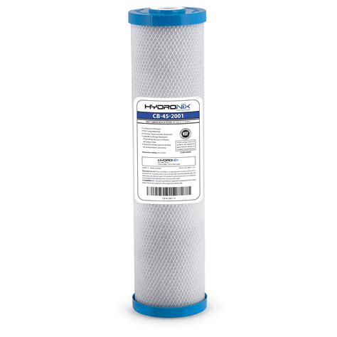 Flash Sale Buy 1 get 1 Hydronix CB-45-2001 Whole House, Commercial & Industrial NSF Coconut Carbon Block Water Filter, 4.5" x 20" - 1 Micron