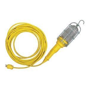 KH Industries VP75P-16N-Y16K Vapor Proof and Wet Location Incandescent Hand Lamp with Lexan Globe, 75 Watt, 120V, 60 Hz, 50' SOOW Cable