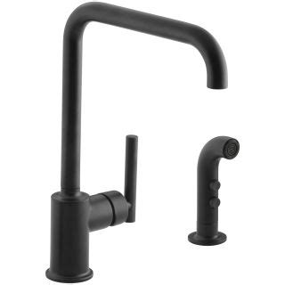 KOHLER K-7508-BL Purist Primary Swing Spout with Spray, Matte Black