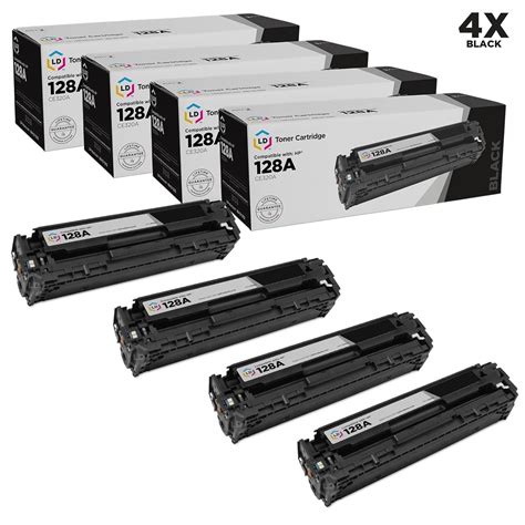 LCL Remanufactured Toner Cartridge Replacement for HP 128A CE320A CE321A CE322A CE323A CM1415fn CM1410fnw CM1415fnw CP1522n CP1523n CP1525N CP1525NW (4-Pack Black Cyan Magenta Yellow)