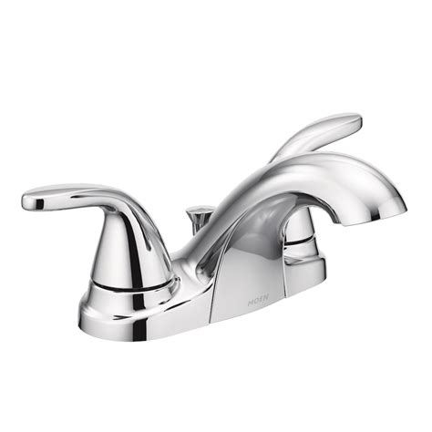 Moen WS84403 Adler Two-Handle Low Arc Bathroom Faucet, Chrome