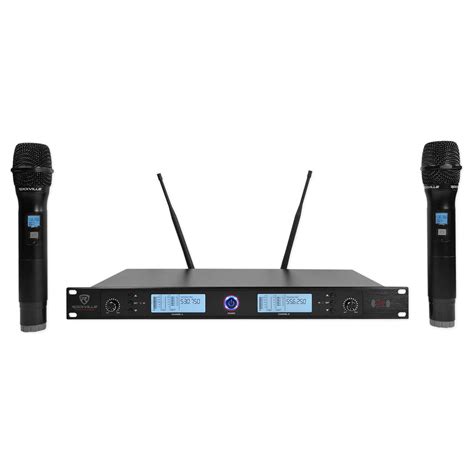 Rockville 200 Channel UHF Wireless Dual HandHeld Microphone Mic System (rwm3300ua)