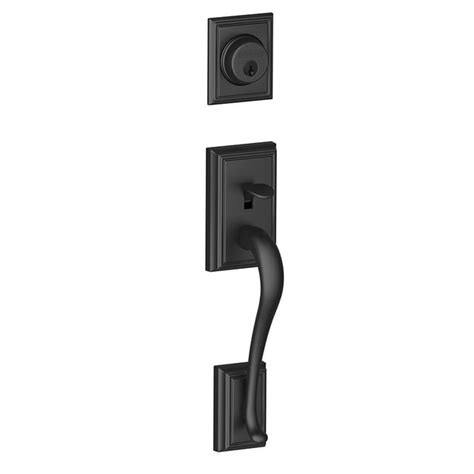 Schlage F58 ADD 622 Addison Exterior Handleset with Deadbolt, Matte Black (Exterior Half Only)