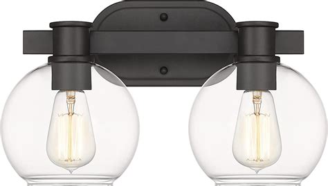 ✓ Tawson Dan Modern Farmhouse 3-Light Vanity Light Industrial Wall Sconce Lighting with Clear Glass Globe Shade for Bedroom, Hallway, Kitchen, Mirror, Laundry Room