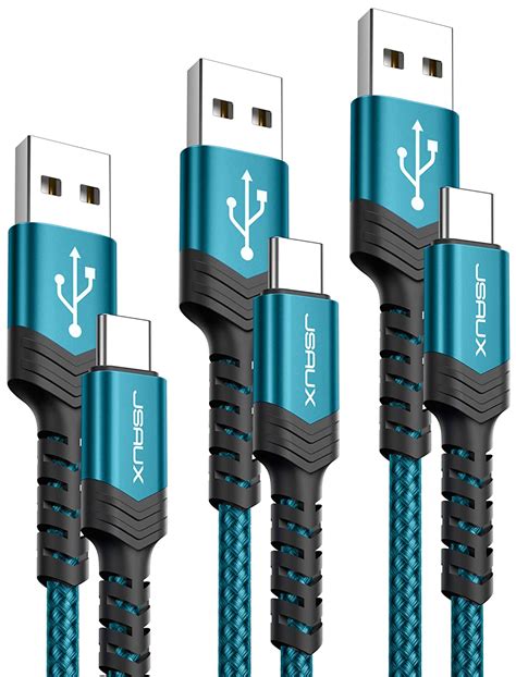 Super Deal Product USB Type C Cable,JSAUX 4-Pack(10ft+6.6ft+3.3ft+1ft) USB-C to USB A Fast Charger Nylon Braided Cord Compatible with Samsung Galaxy S10 S9 S8 Plus Note 10 9 8,Moto Z,LG V20 G6 G5,Switch and More(Pink)