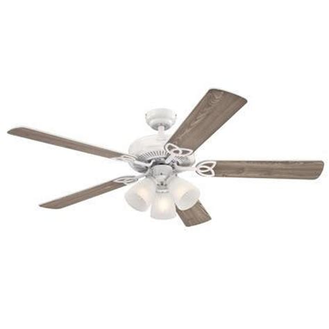 Westinghouse Lighting 7236400 Vintage Indoor Ceiling Fan with Light, 52 Inch, White