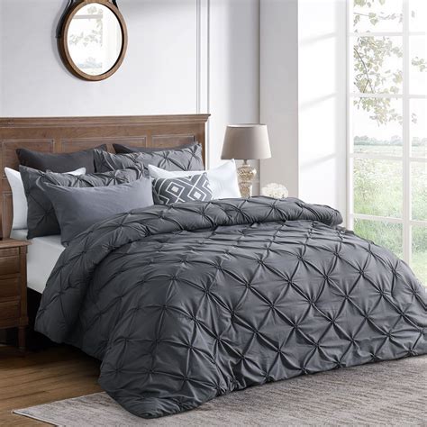 WhatsBedding Comforter Gray King